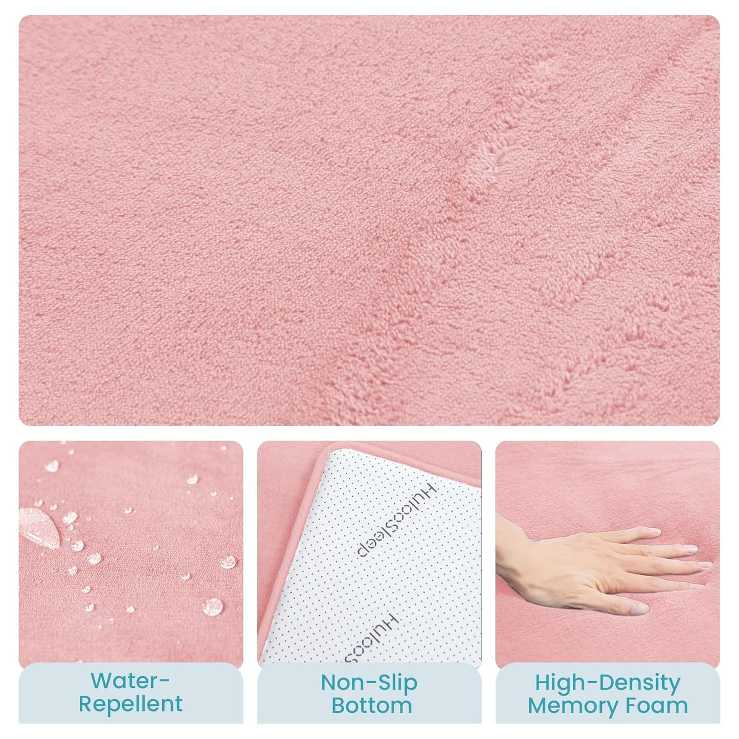 Baby Play Mat for Floor,1.3" Thick Elasti-Foam 50"×74" Playpen Mat for Tummy Time,Water Repellent Soft Coral Velvet for Toddler,Infant,Kids,Non-Slip Backing Safe for Crawling(Pink)