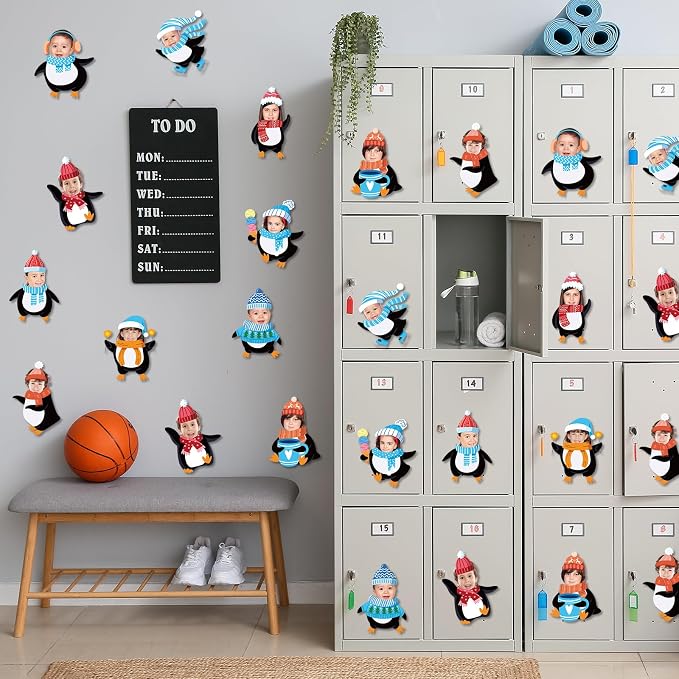 60pcs Winter Theme DIY Cutouts Penguin Bulletin Board Decoration Set Christmas