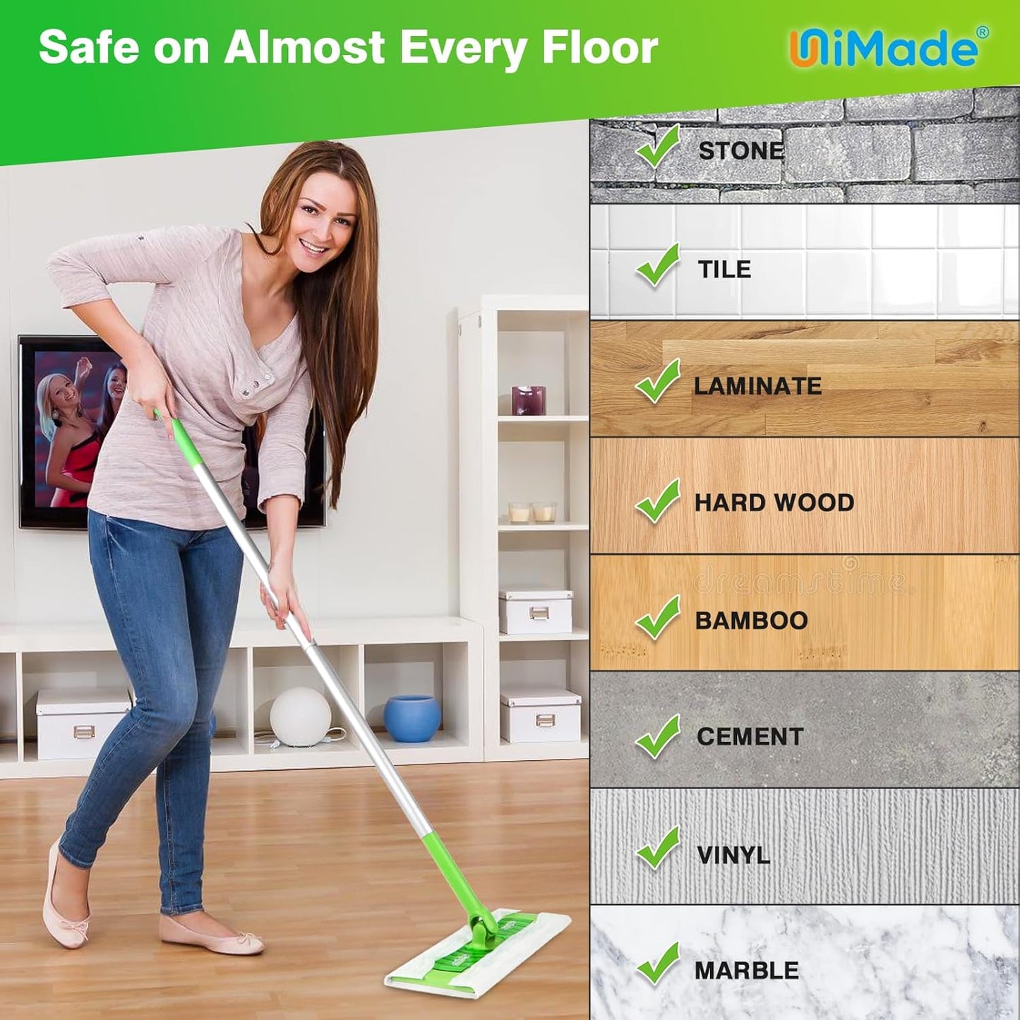 Dry Sweeping Cloths, 100 Count Mop Refill Compatible with Swiffer Sweeper - Disposable Duster Refills Mops for Cleaning Hardwood Floor Dust
