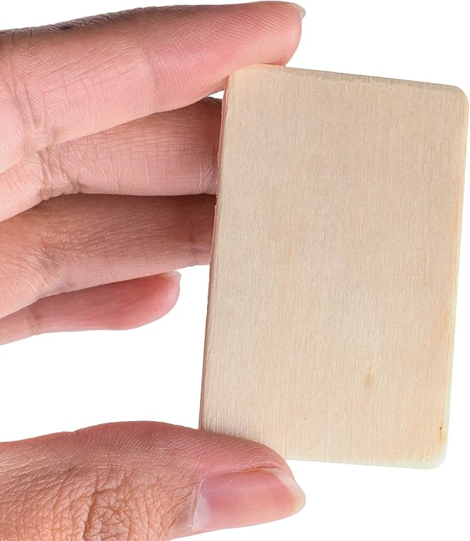 Super Z Outlet 50 Pack Unfinished Natural Wood Rectangle Blank Pieces Wooden