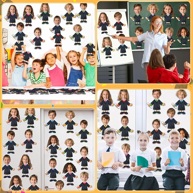 gisgfim 80Pcs Graduation Gown Cutouts Graduation Bulletin Board Decorations