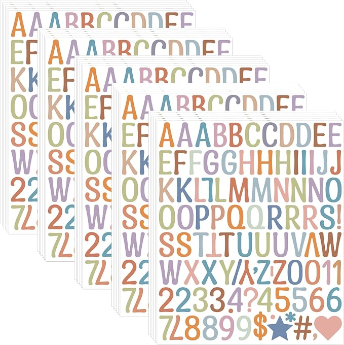 Letter Stickers 1 inch, Self-Adhesive Vinyl Waterproof ABC Letter Stickers