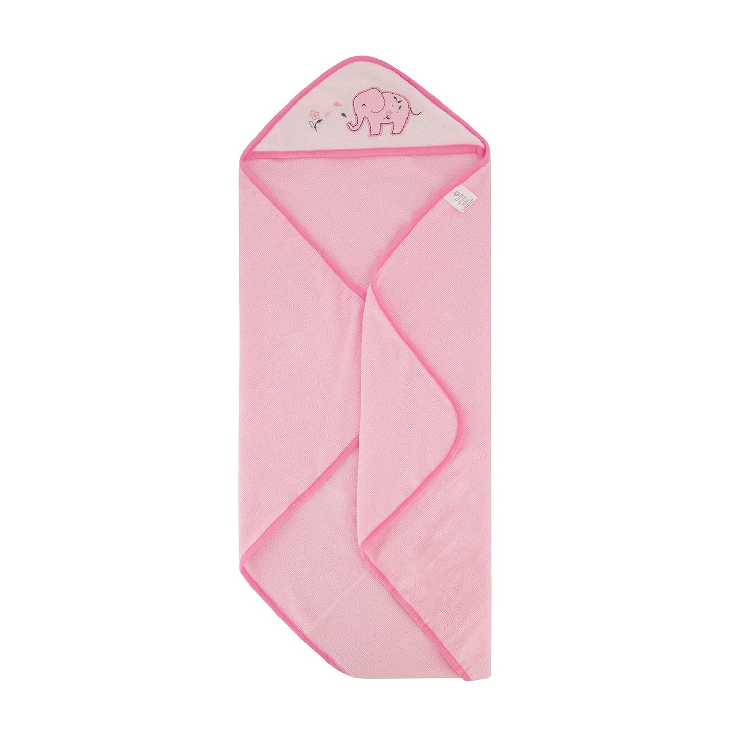 Cudlie Buttons & Stitches Baby Girl 3 Pack Rolled/Carded Hooded Towels in Blooming Elephant Print, GS71729