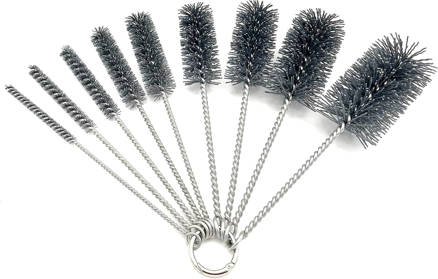 Pipe Cleaning Brush Set Abrasive Filament, 9 Piece Variety Pack for Removal of Rust, Corrosion, Paint