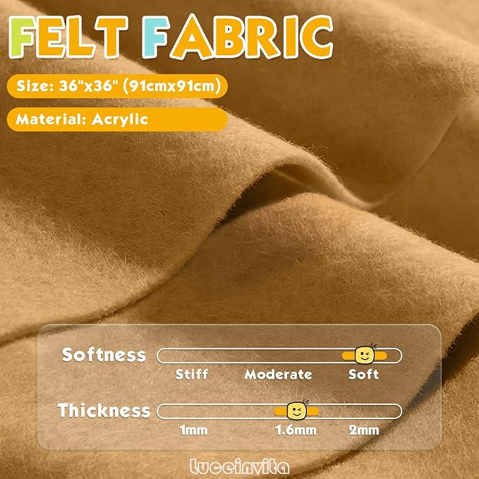 Camel 36" X 36" Felt Fabric Sheet