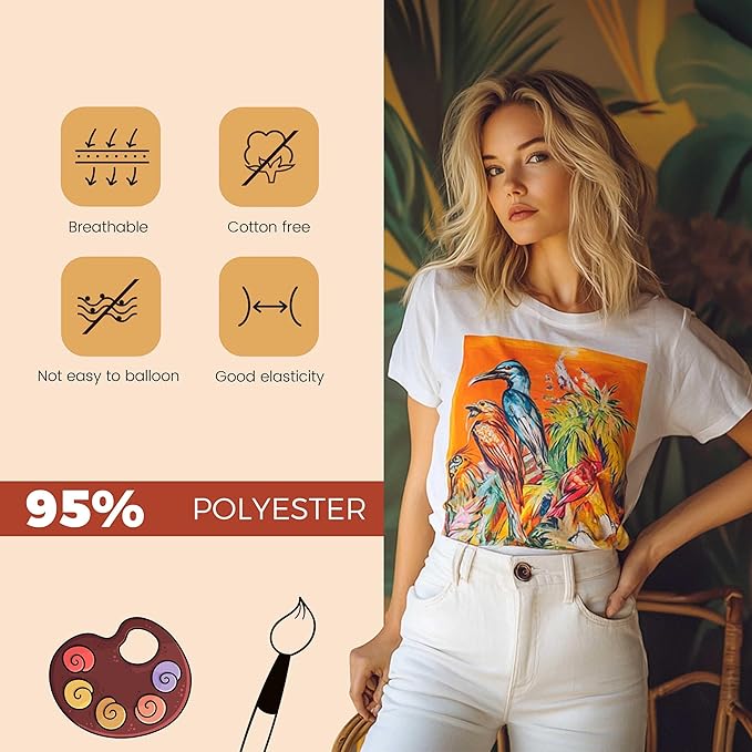 Joyclub 5 PCS Unisex Sublimation Blanks Bulk Polyester T Shirts