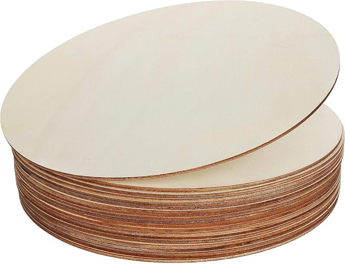 ZOEYES 20 Pack 10 Inch Wood Rounds Unfinished Wooden Circles 1/8 Inch Thick