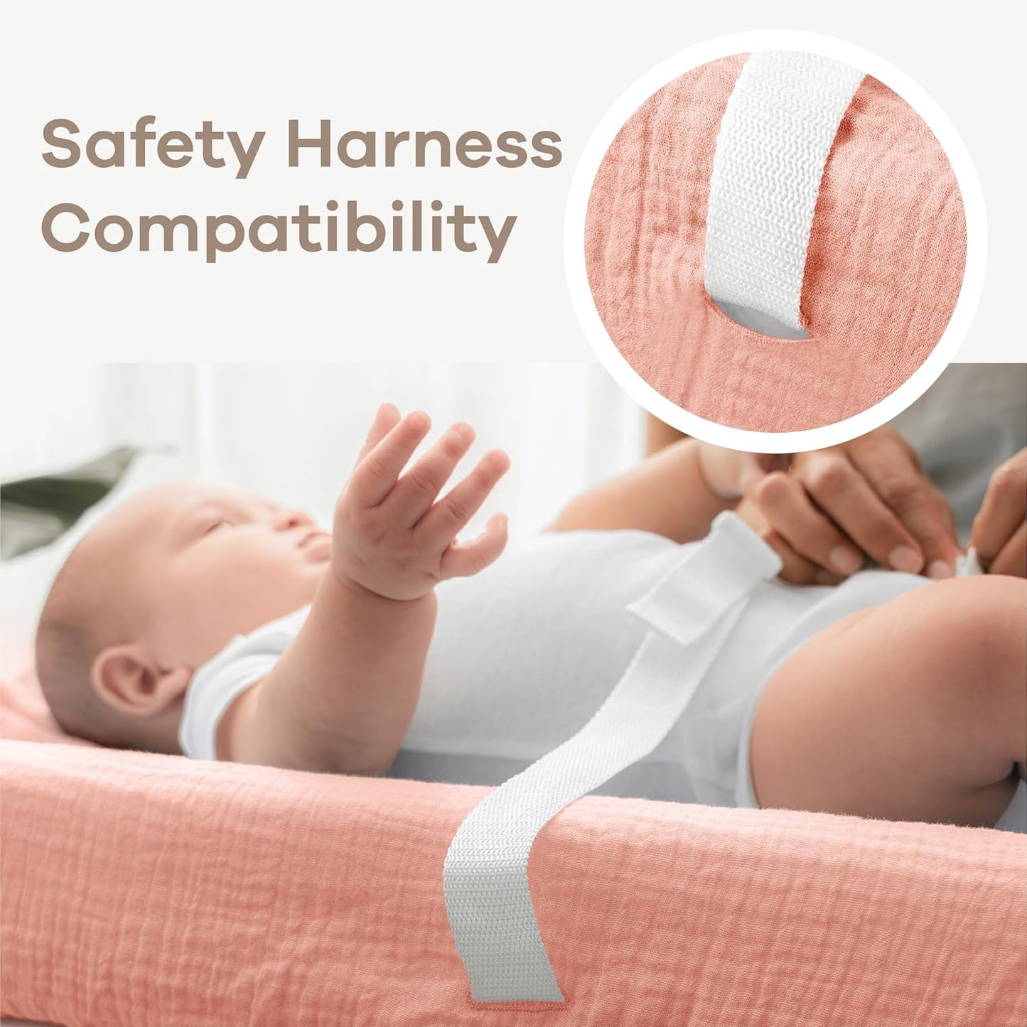 Comfy Cubs Muslin Fitted Changing Pad Cover - Soft, Breathable & Washable 100% Cotton Fitted Sheet for Baby's Comfort - Universal Fit for Flat & Curved Baby Changer Pad - Lace Pink