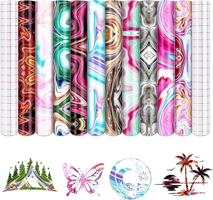 Color Intrigue Patterned Permanent Adhesive Vinyl 10pcs 12'' x 10'' |