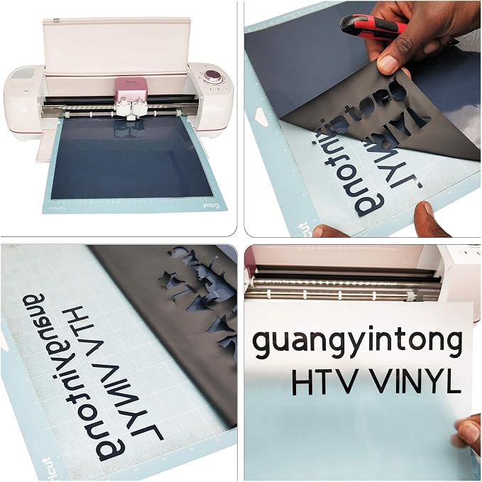 Guangyintong Heat Transfer Vinyl Black HTV Rolls, Matte Surface HTV
