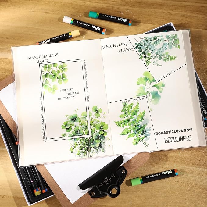 120 Pcs Botanical Leaf PET Stickers
