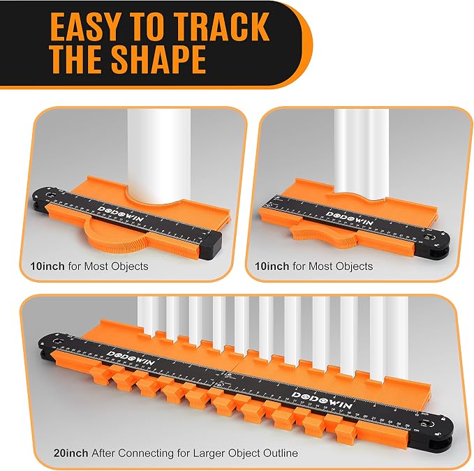 DODOWIN 20 Inch Connectable Contour Gauge, Gifts