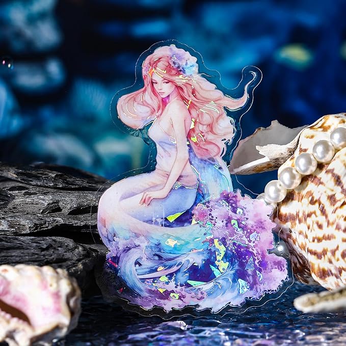 Yoksas Holographic Shiny Fantasy Mermaid Big Stickers