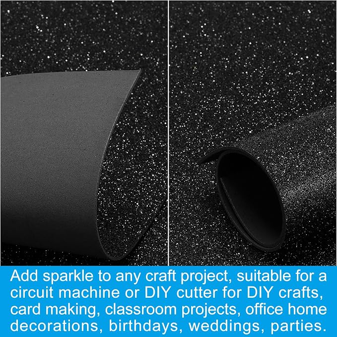 PATIKIL Blue Shiny EVA Glitter Foam Sheet 16x12 Inch 2mm Thick