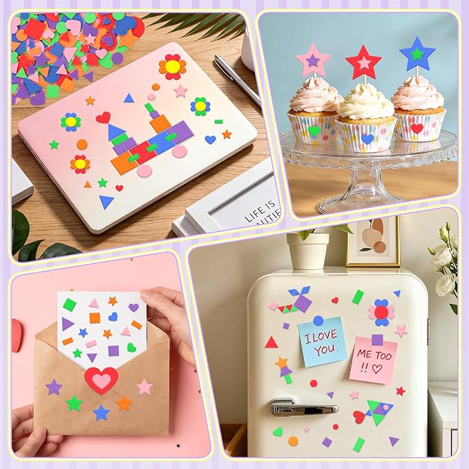 600Pcs Foam Stickers Foam Shape Stickers
