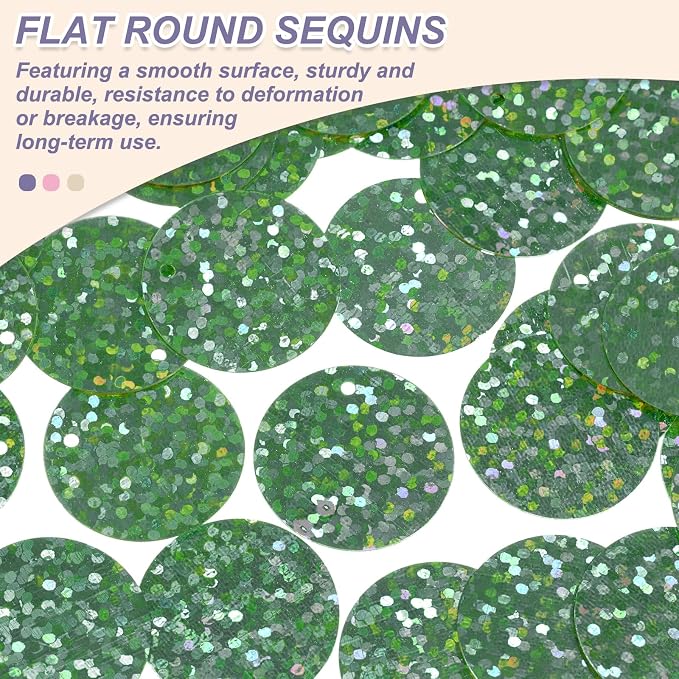 MECCANIXITY 700 Pcs Flat Round Sequins 15mm/0.6 Inch Loose Paillettes Craft