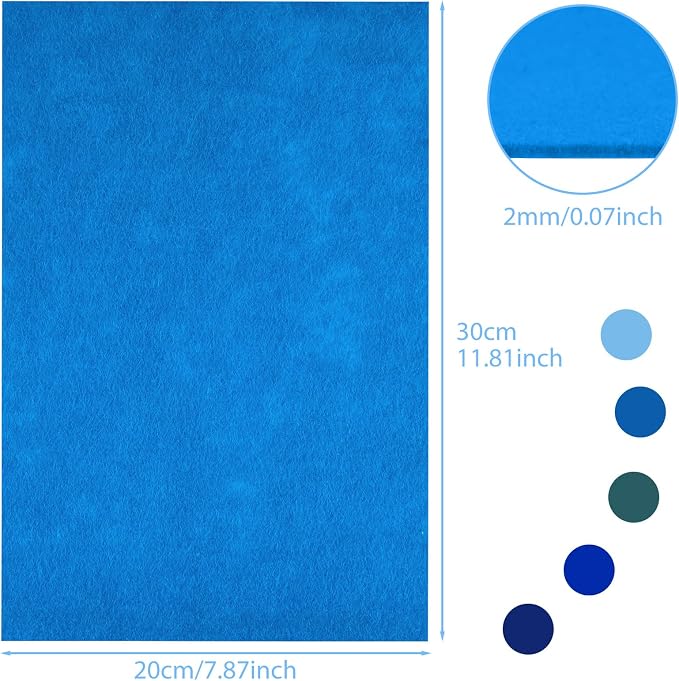 NEBURORA 20 Pcs 2mm Thick Stiff Felt Sheets