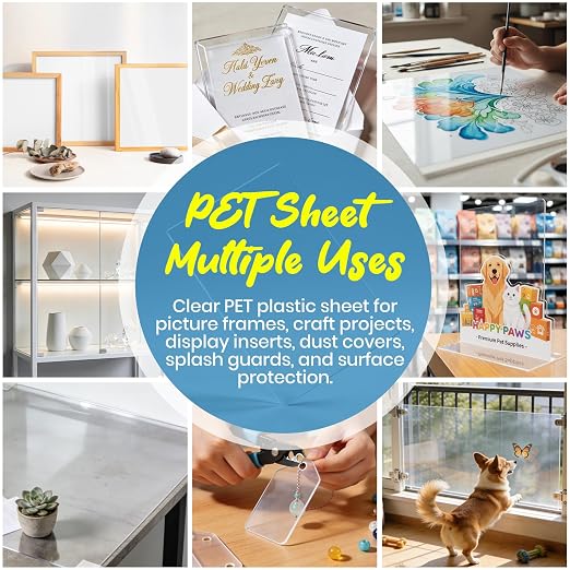 3 Pack of 24 x 36" PET Sheet/Plexiglass Panels 0.06" Thick; Use