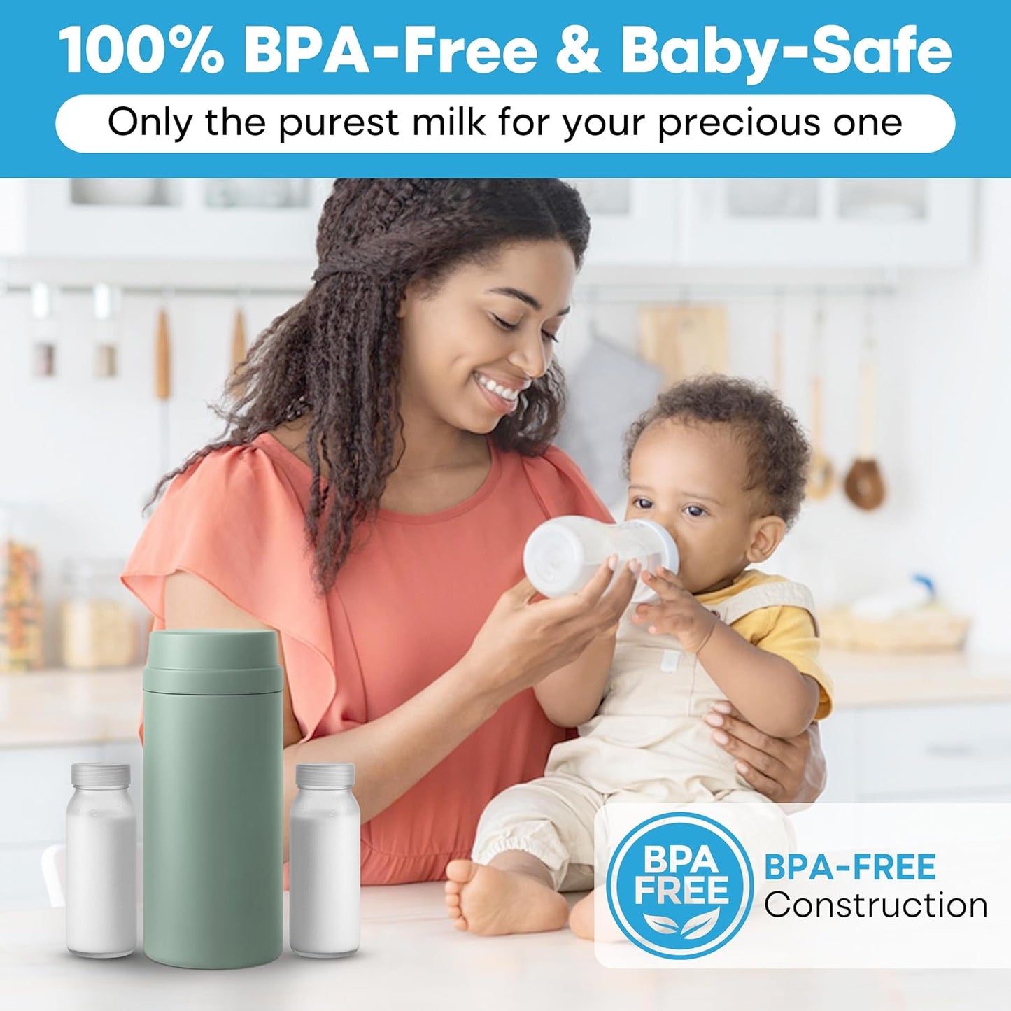 Portable Breast Milk Cooler Bottle: 30H Cooling Time, 2 x 150ml/5Oz BPA-Free, Durable Breastmilk Storage Bottles, Breastmilk Cooler, Travel Breastfeeding Milk Chiller for Baby