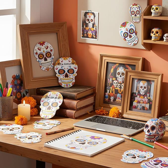 TaoBary 24 Pcs 7.09'' Sugar Skull Cutouts