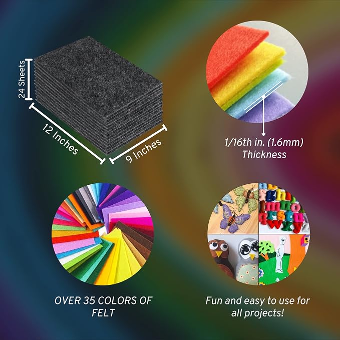 FabricLA Acrylic Felt Sheets for Crafts