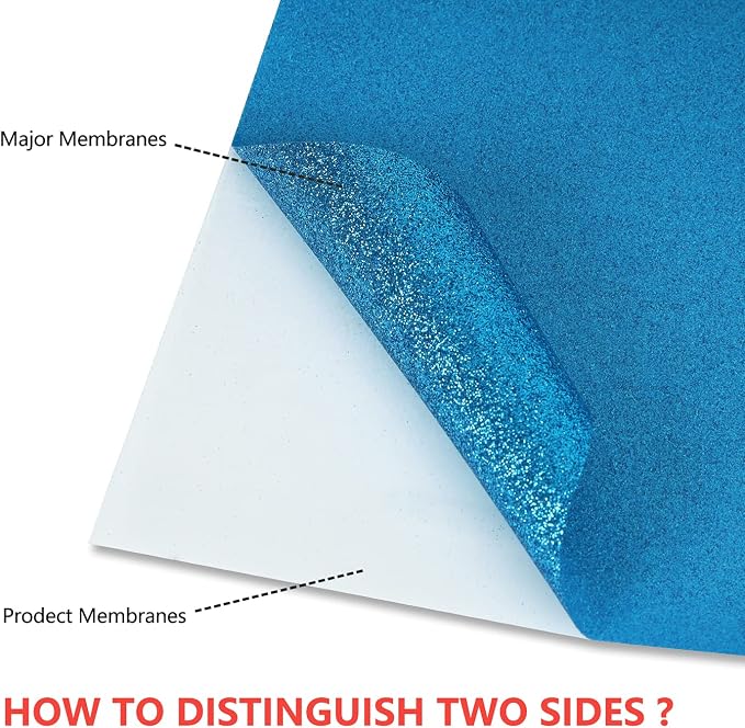guangyintong Glitter Sky Blue Heat Transfer Vinyl HTV Rolls, HTV Vinyl