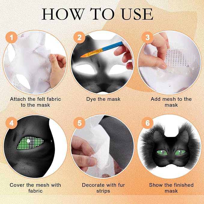Seenelling DIY Therian Mask Kit Blank Cat Mask