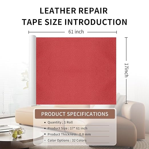 Leather Repair Patch Tape, Car Seat, Vinyl Leather Repair Kit