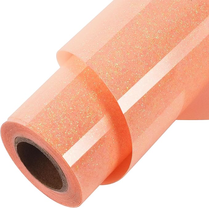 TORC Orange Pink Glitter HTV Heat Transfer Vinyl HTV Rolls