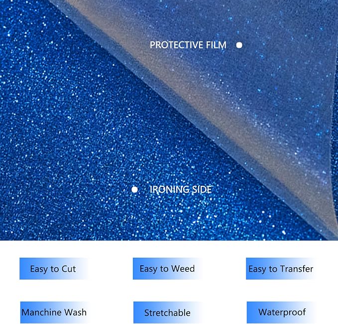 HTVVETUR Glitter HTV Vinyl Rolls Heat Transfer Vinyl