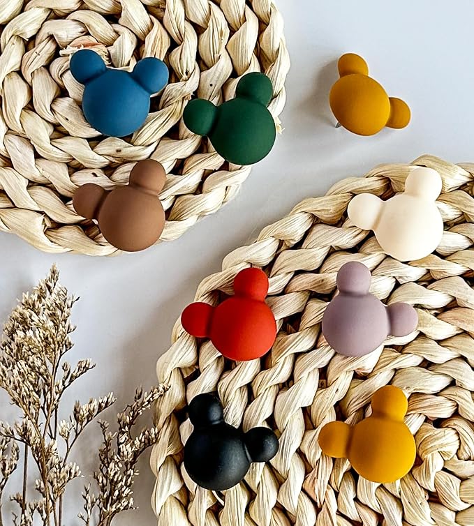 24 Pcs Cute Push pins, Colorful Decorative thumbtacks, Mouse Push pins