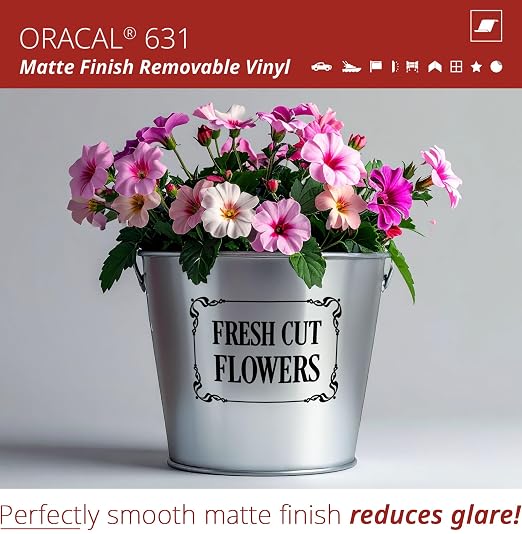 ORACAL 631 Matte Black Vinyl Durable Roll Easy to Weed Permanent Adhesive Craft