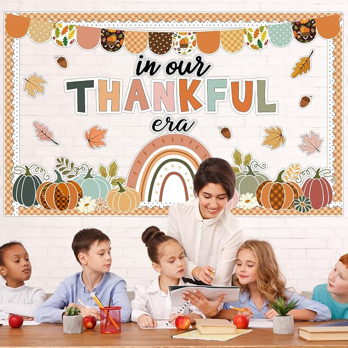 Thanksgiving Pumpkin Bulletin Board Decorations Fall Classroom Decors Leaves