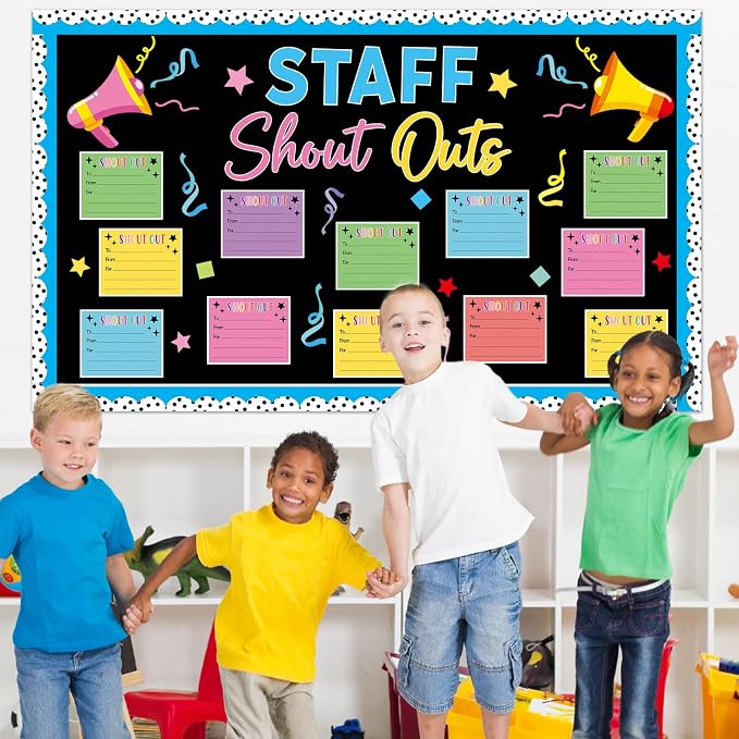 Staff Shout Outs Bulletin Board Decorations Colorful Back to School Bulletin