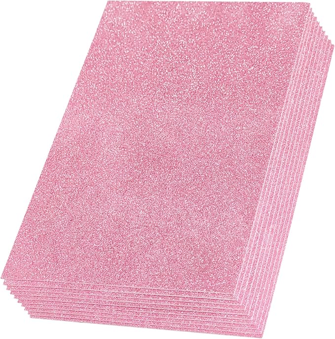 SALEMAR Pink Sticky Glitter Foam Sheets