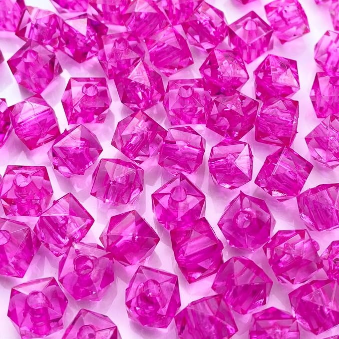400pcs 8mm Acrylic Cube Faceted Beads Colorful Square Plastic Spacer Beads