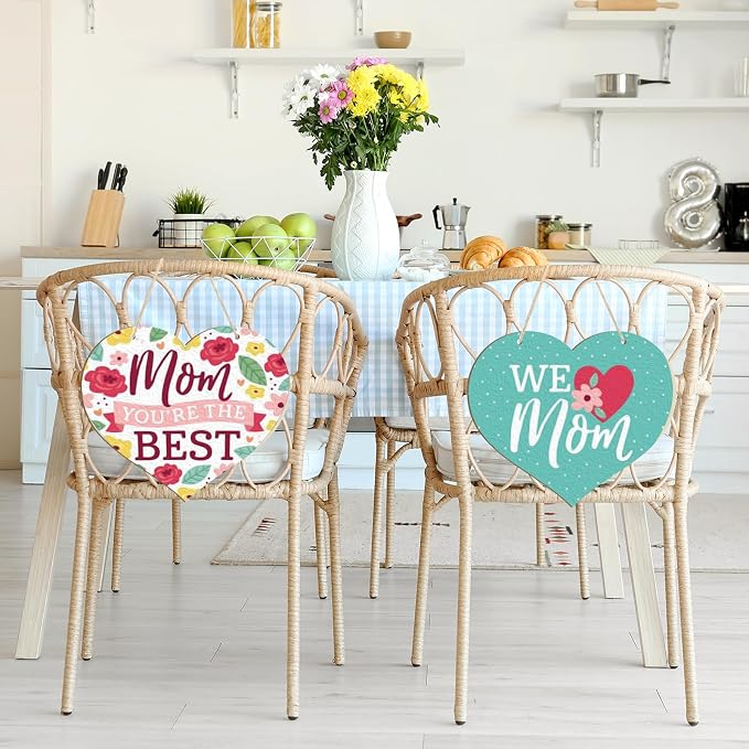 Large Size 12" Wooden Heart Ornaments to Paint, Happy Mothers Day DIY Blank