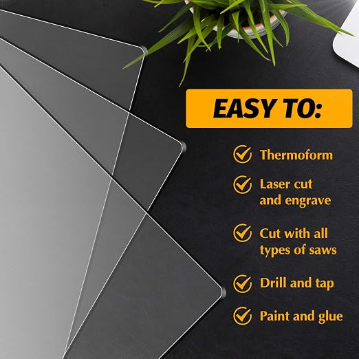 6 Pieces 2 mm Acrylic Sheet Transparent LED Film