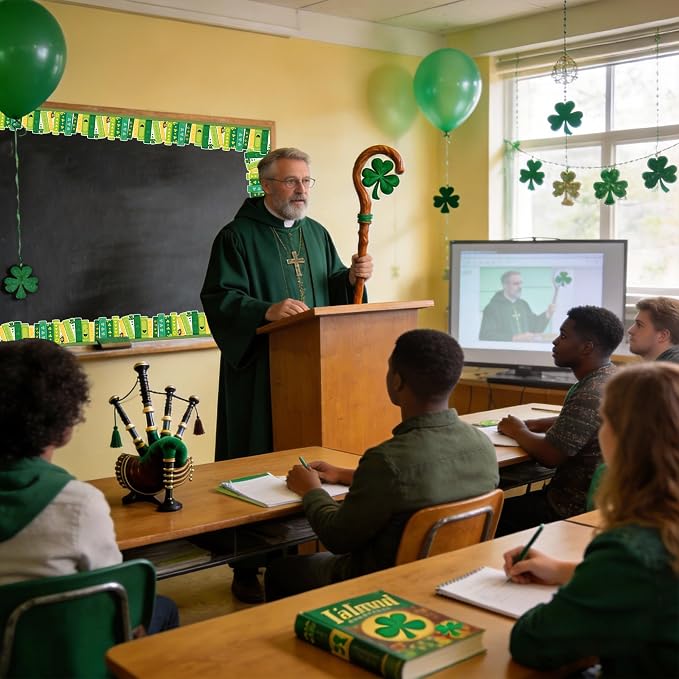 69 Feet Shamrock Bookshelf Bulletin Board Borders St Patrick's Day Green Books