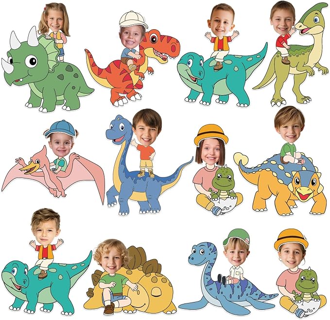 60pcs Dinosaur Theme DIY Cutouts Dinosaur Bulletin Board Decoration Set Cute