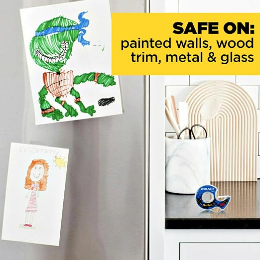Scotch Wall-Safe Tape, 1 Dispenser Roll, Removable Wall Safe Tape,