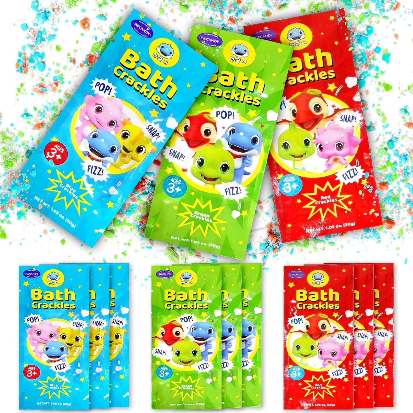 Bath Crackles for Kids 12 Pack, Toddler Bath Toys Nontoxic & Fragrance-Free a Unique Kids, Swirl Water for Fizzy Fun Easter Basket Stuffers