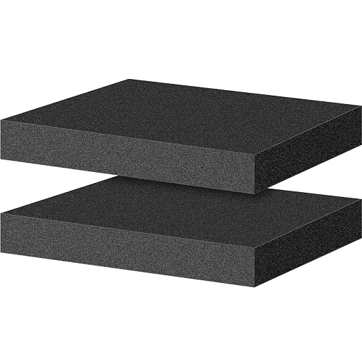 ToLanbbt Polyurethane Foam Sheets, 2P 16 x 12 x 2 Inch Cuttable Tool Box Case
