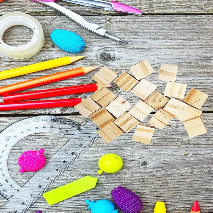 XYSMZM 400 Pcs Wood Blank Letter Tiles, Blank Wooden Pieces | Wooden Blank