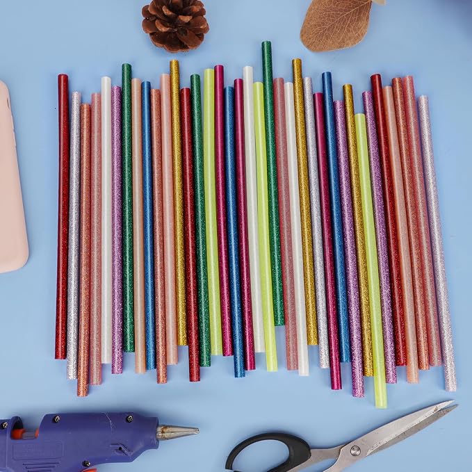 ENPOINT Color Glitter Hot Glue Sticks, Craft Adhesive Waxing Sticks Bulk