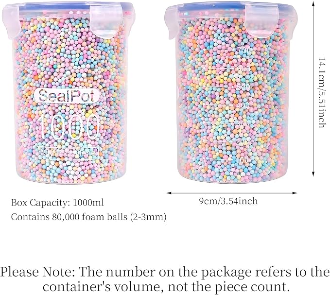 CCINEE 80000 Pieces Foam Balls Slime Supplies Colorful Foam Beads 2-3mm