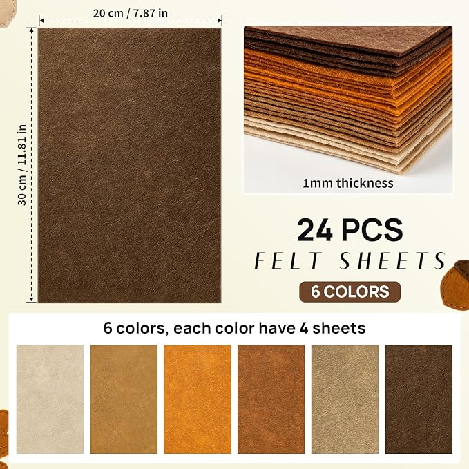 Felt Fabric Sheets, 8 Inch X 12 Inch 1mm Craft Felt, Felt Sheets
