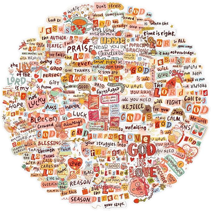 50 PCS Bible Verse Stickers for Scrapbooking Journaling Junk Journal Scrapbook