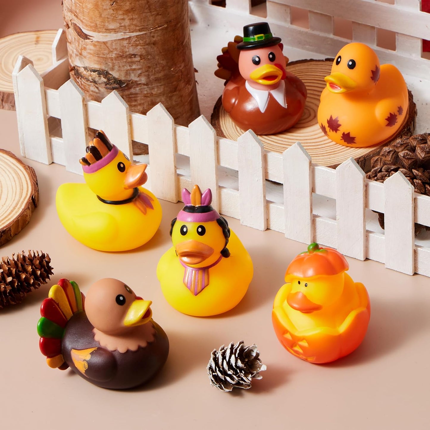 JOYIN 18PCS Thanksgiving Rubber Ducks for Boys Girls Kids & Toddlers, Thanksgiving Party Favor Gifts, Rubber Ducky Bath Toys, Kids Fun Bath Duck Toys
