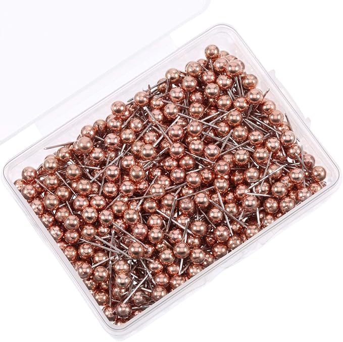 WILLBOND 500 Pack Map Push Pins Map Tacks Small Round Head Push Pins Thumb Tacks